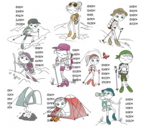 Stickdatei - Wandern Swirly Girls & Boys 6